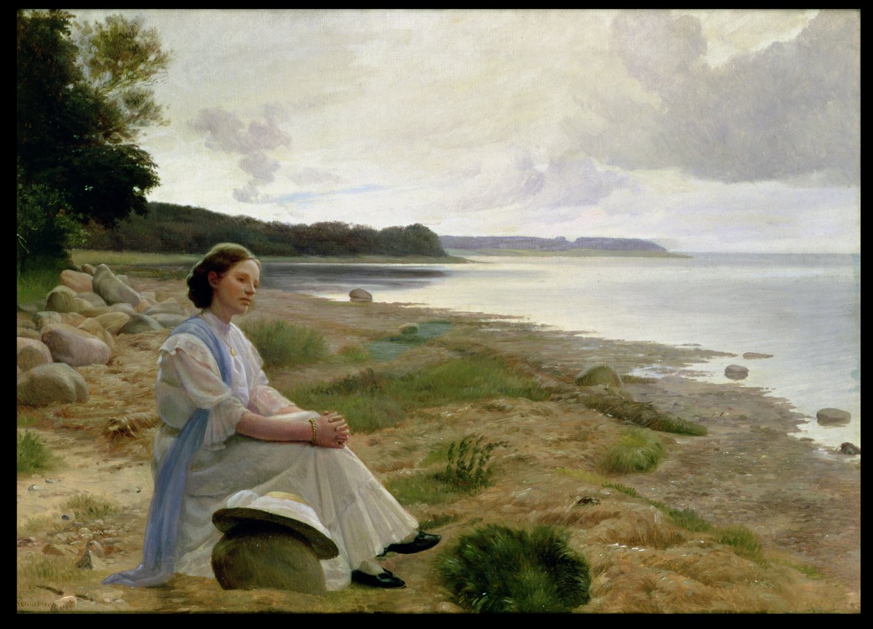 On The Beach (olie på lærred) af Gustav Vermehren