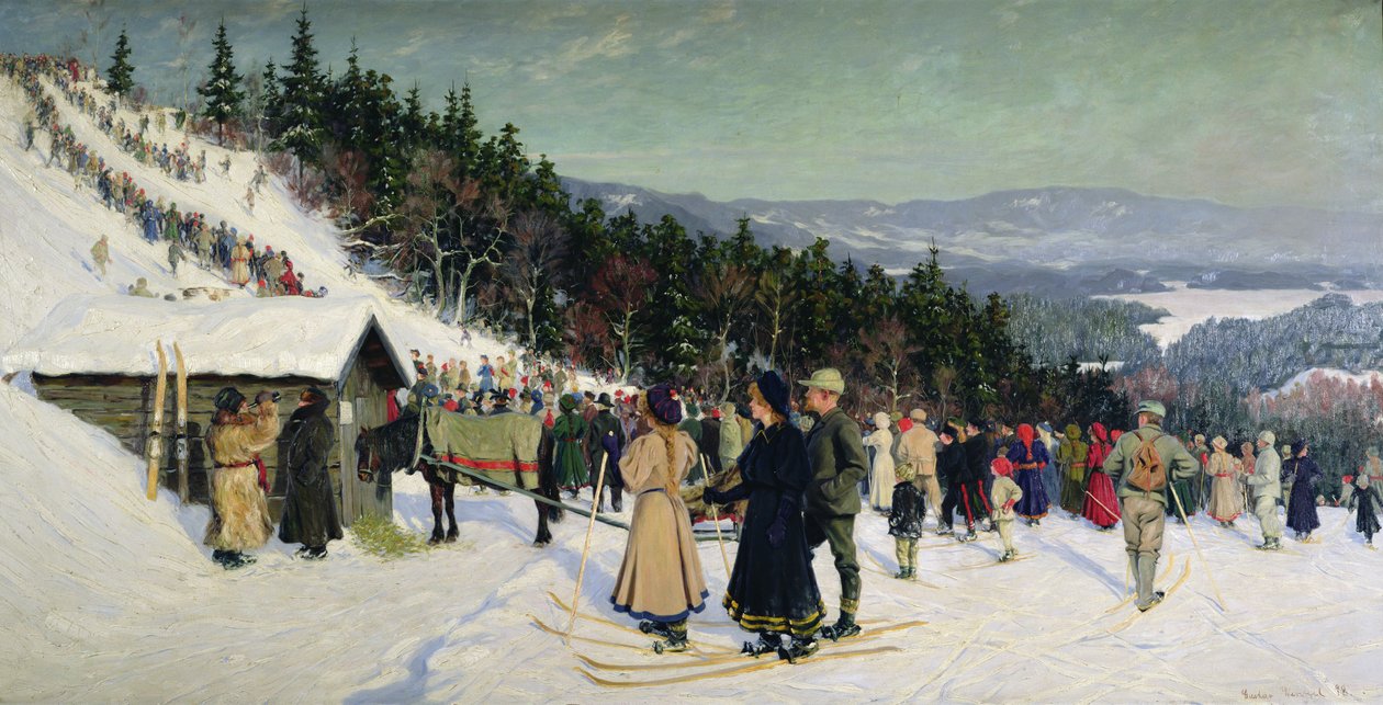 Skistævne i Fjelkenhill af Gustav Wentzel