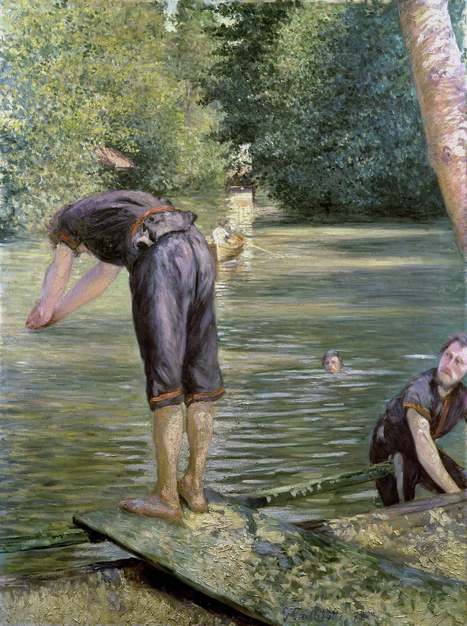Badende ved bredden af Yerres, 1878 af Gustave Caillebotte
