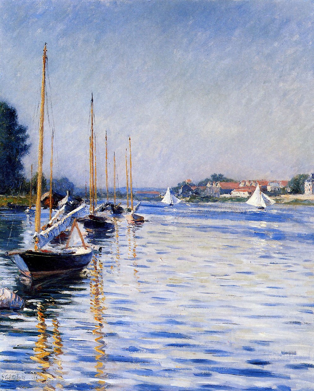 Både på Seinen af Gustave Caillebotte