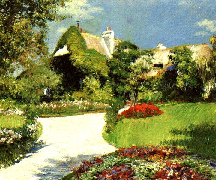 Stråtækt sommerhus i Trouville af Gustave Caillebotte