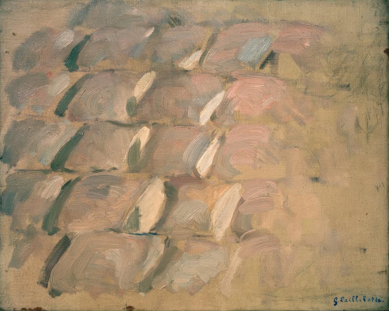 Studie til Rue de Paris, regnvejr: brosten af Gustave Caillebotte