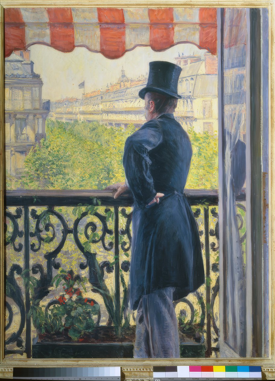 Mand på balkon, Boulevard Haussmann af Gustave Caillebotte