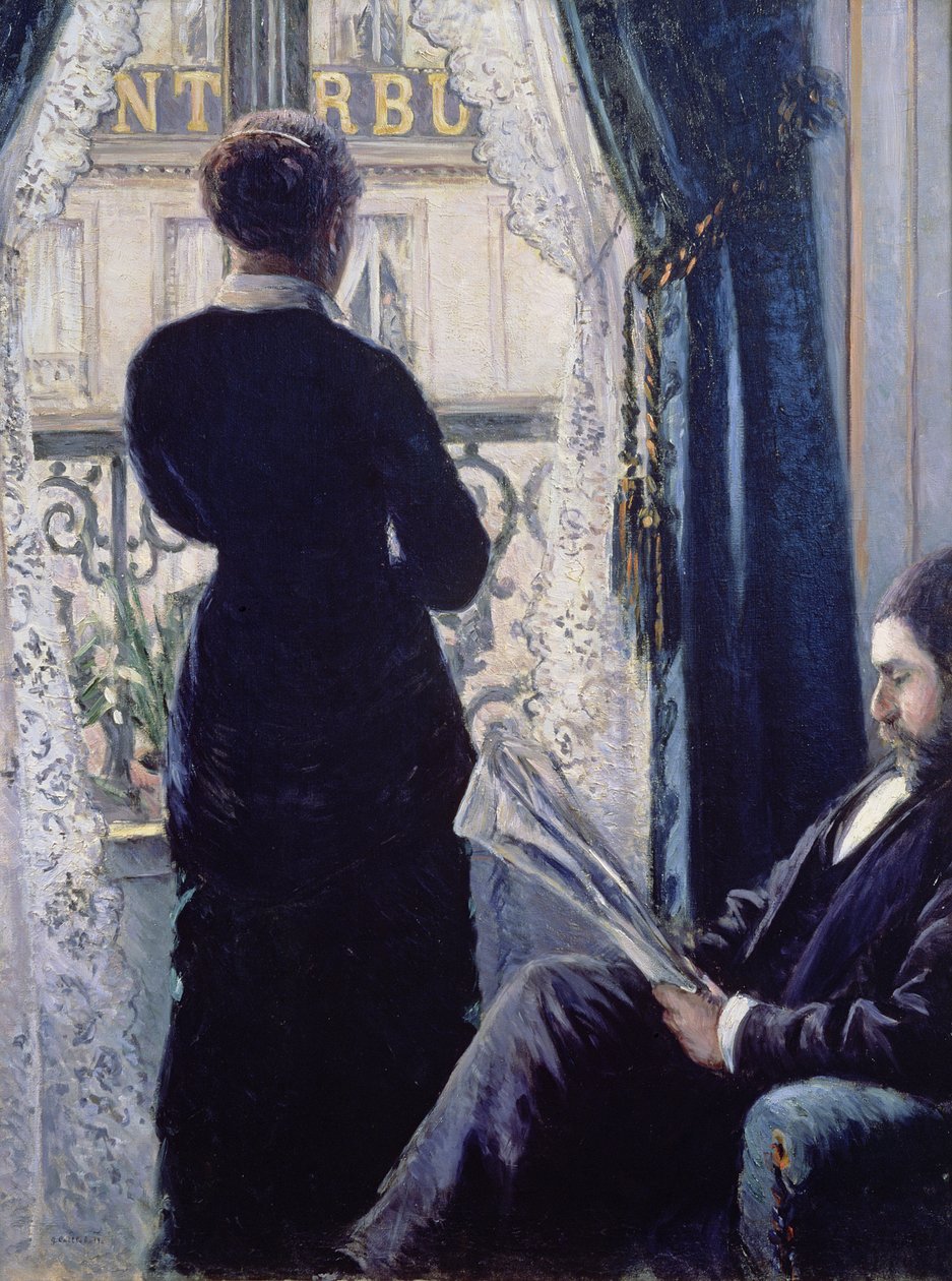 Interiør, kvinde ved vinduet, 1880 af Gustave Caillebotte