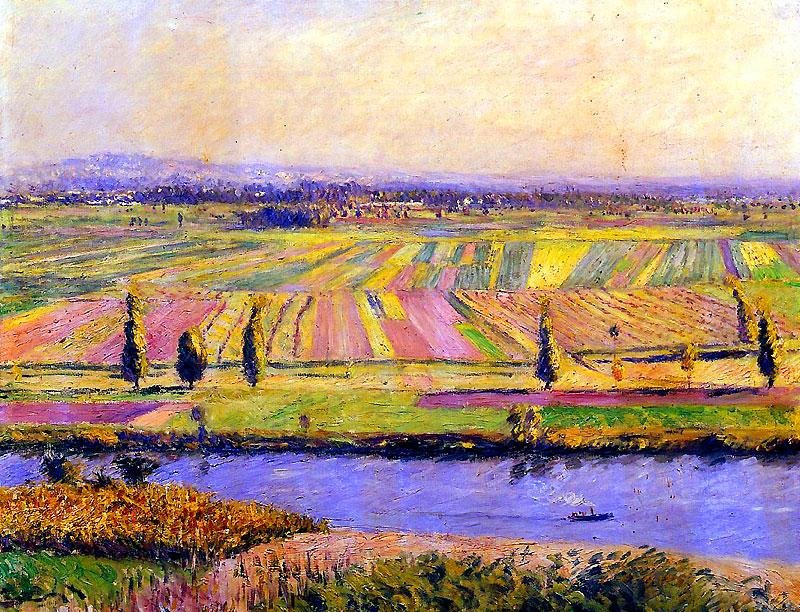 Gennevilliers Plain af Gustave Caillebotte