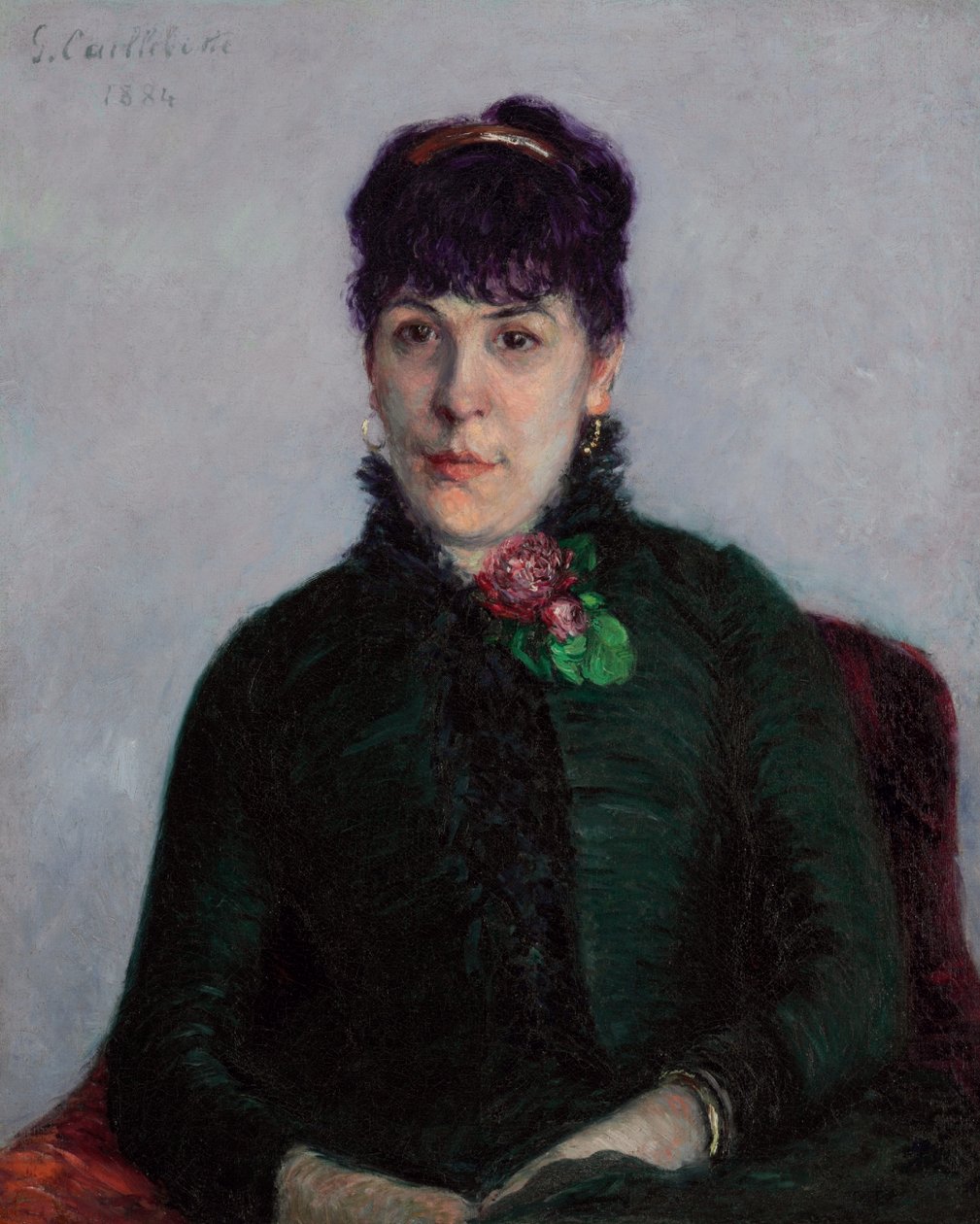 Kvinden med rosen af Gustave Caillebotte