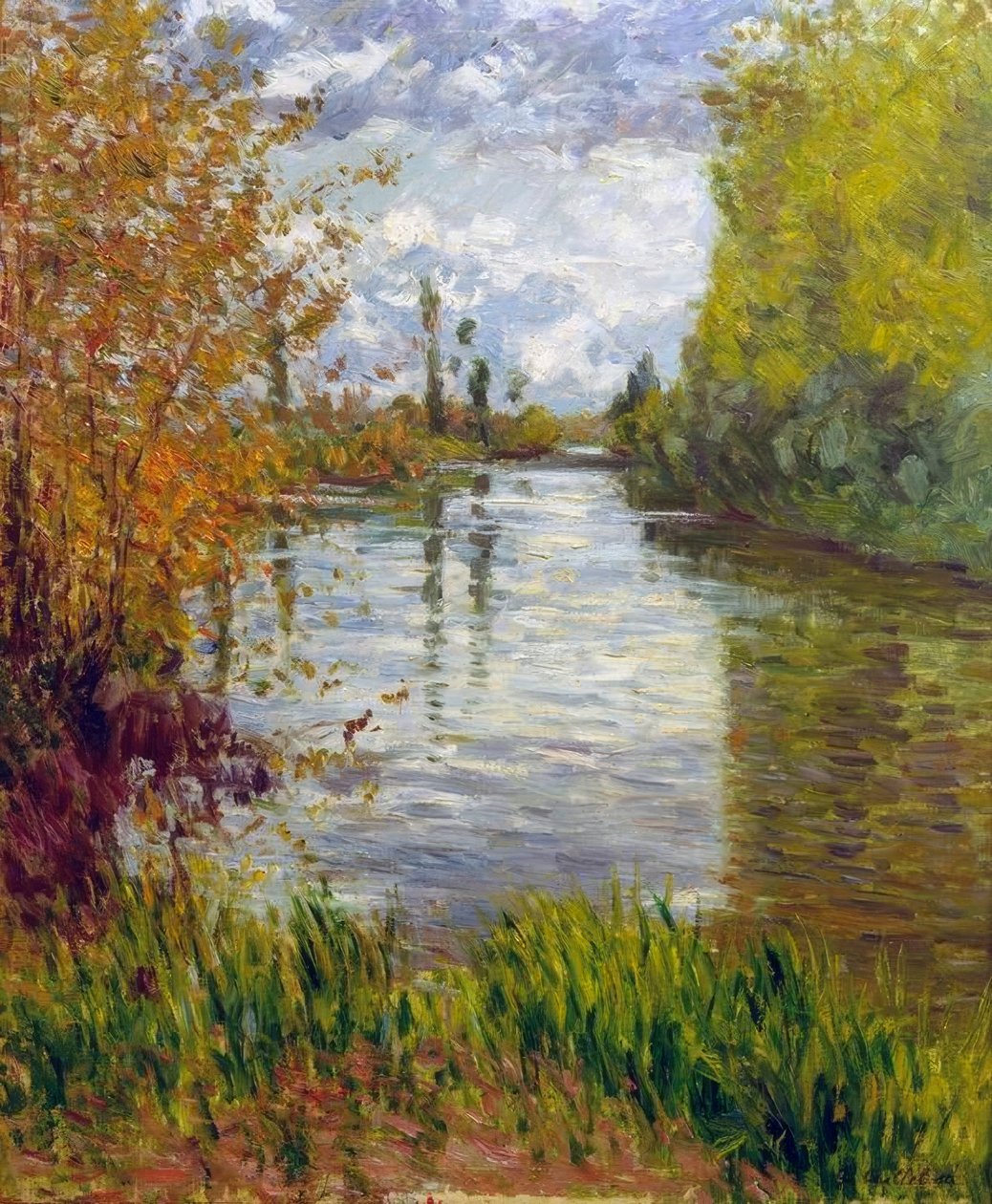 Seines lille arm om efteråret af Gustave Caillebotte