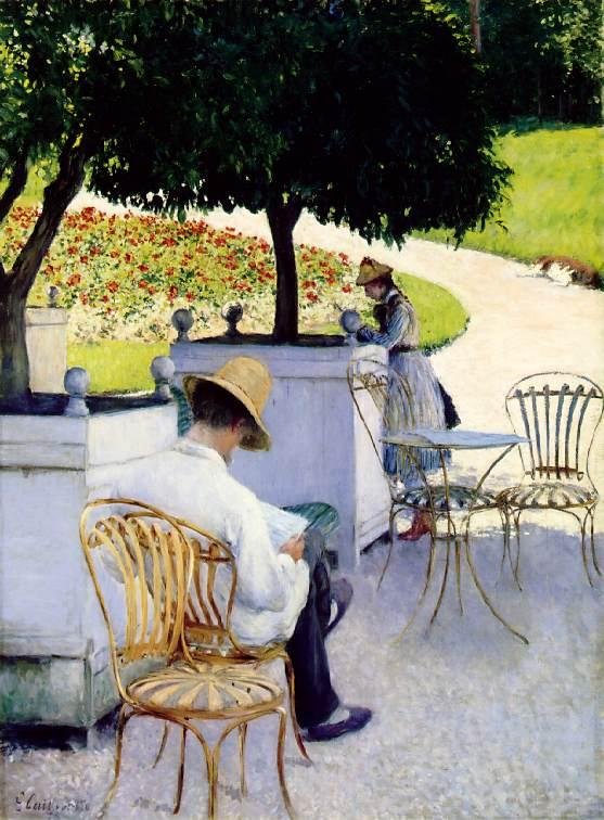 Appelsintræer af Gustave Caillebotte