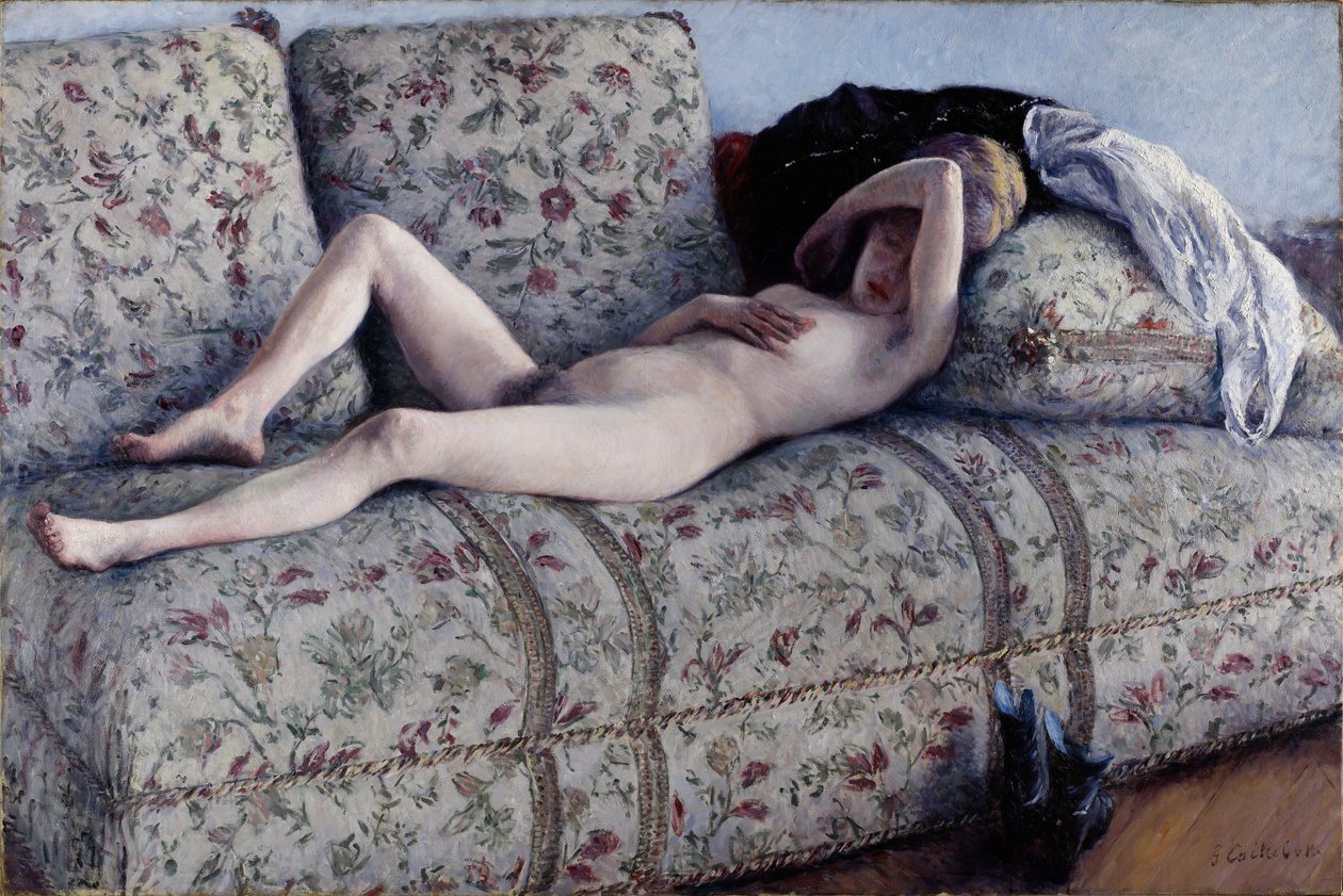 Nøgen på en sofa, ca. 1880 af Gustave Caillebotte