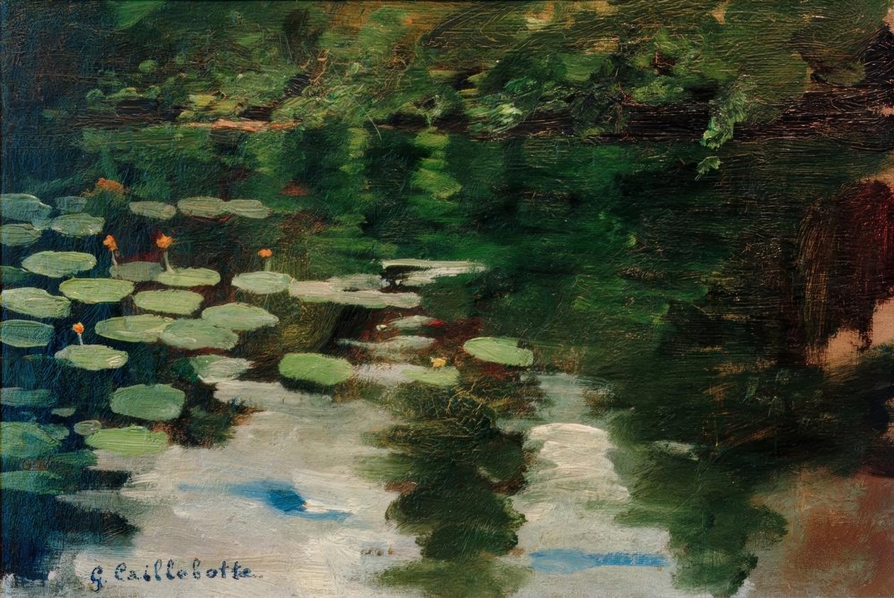 Åkander på dammen af Gustave Caillebotte