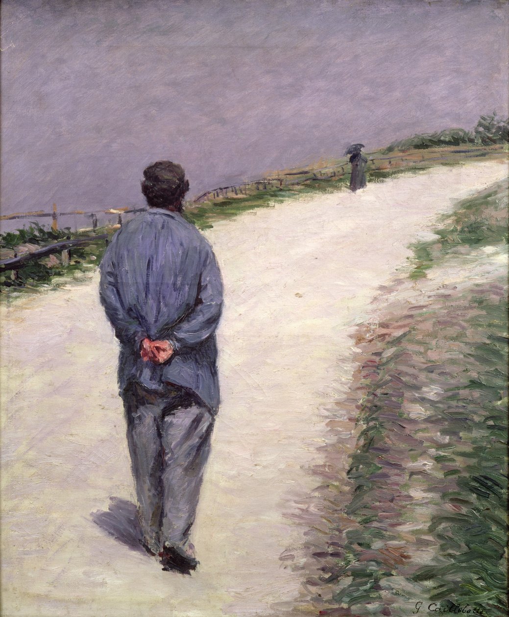 Pere Magloire på vejen til Saint-Clair, Etretat, 1884 af Gustave Caillebotte