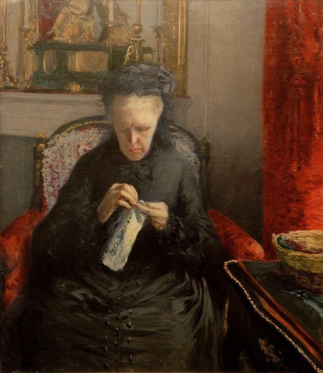 Portræt af Madame Martial Caillebotte af Gustave Caillebotte