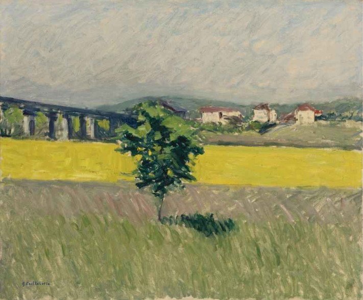 Prairie ved Pont dArgenteuil af Gustave Caillebotte