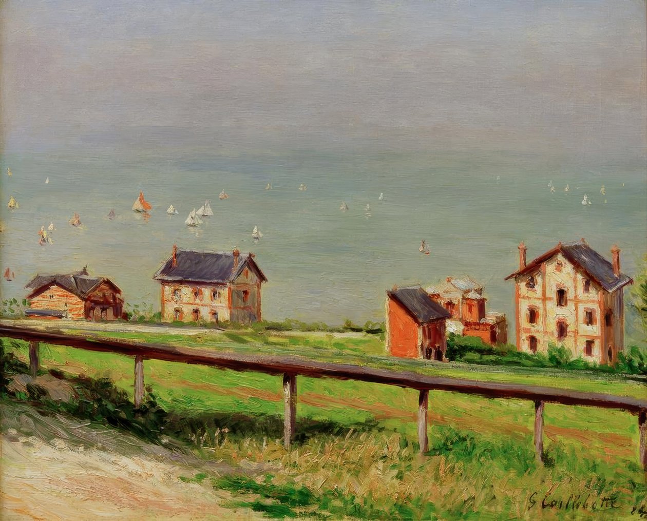 Regattaer til søs i Trouville af Gustave Caillebotte