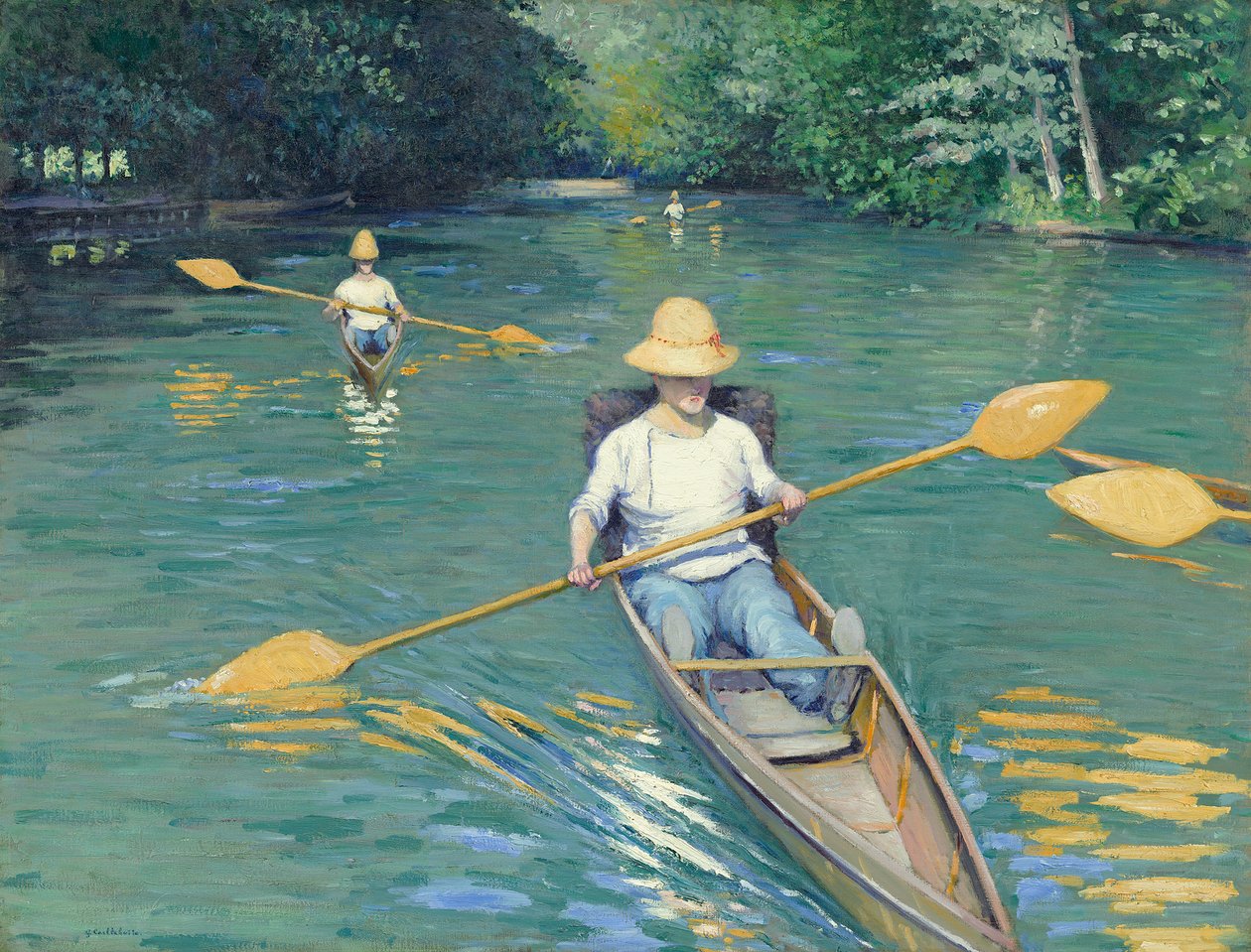 Skiffs, 1877 af Gustave Caillebotte