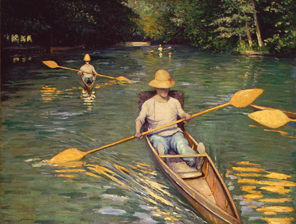 Skiffs på Yerres af Gustave Caillebotte