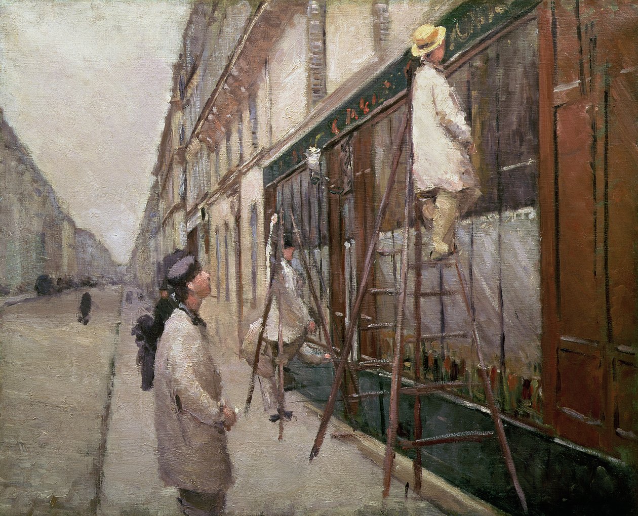 Studie til The Painters, 1877 af Gustave Caillebotte