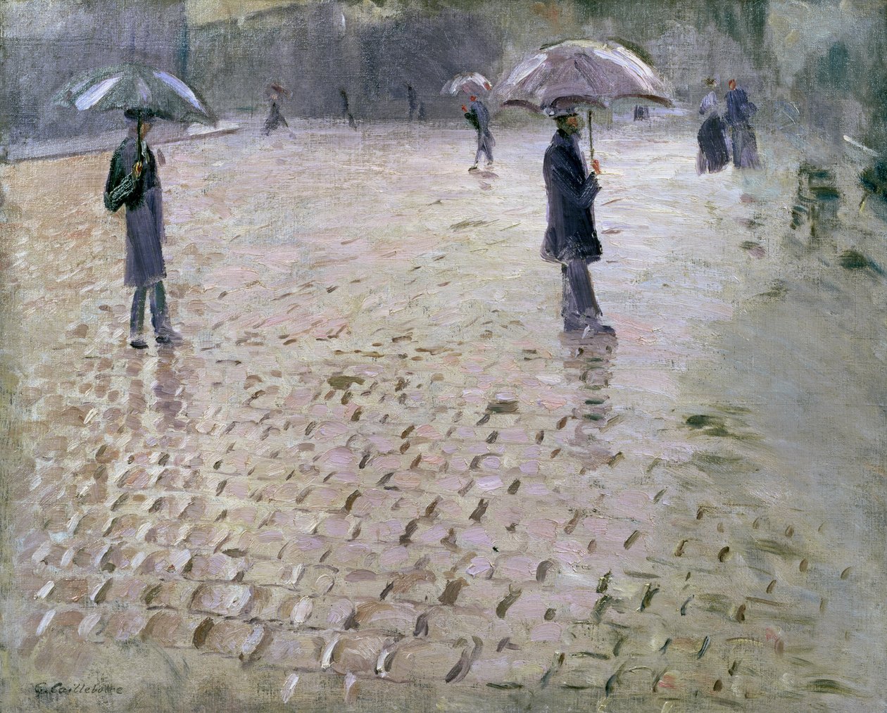 Study for a Paris Street, Rainy Day, 1877 af Gustave Caillebotte
