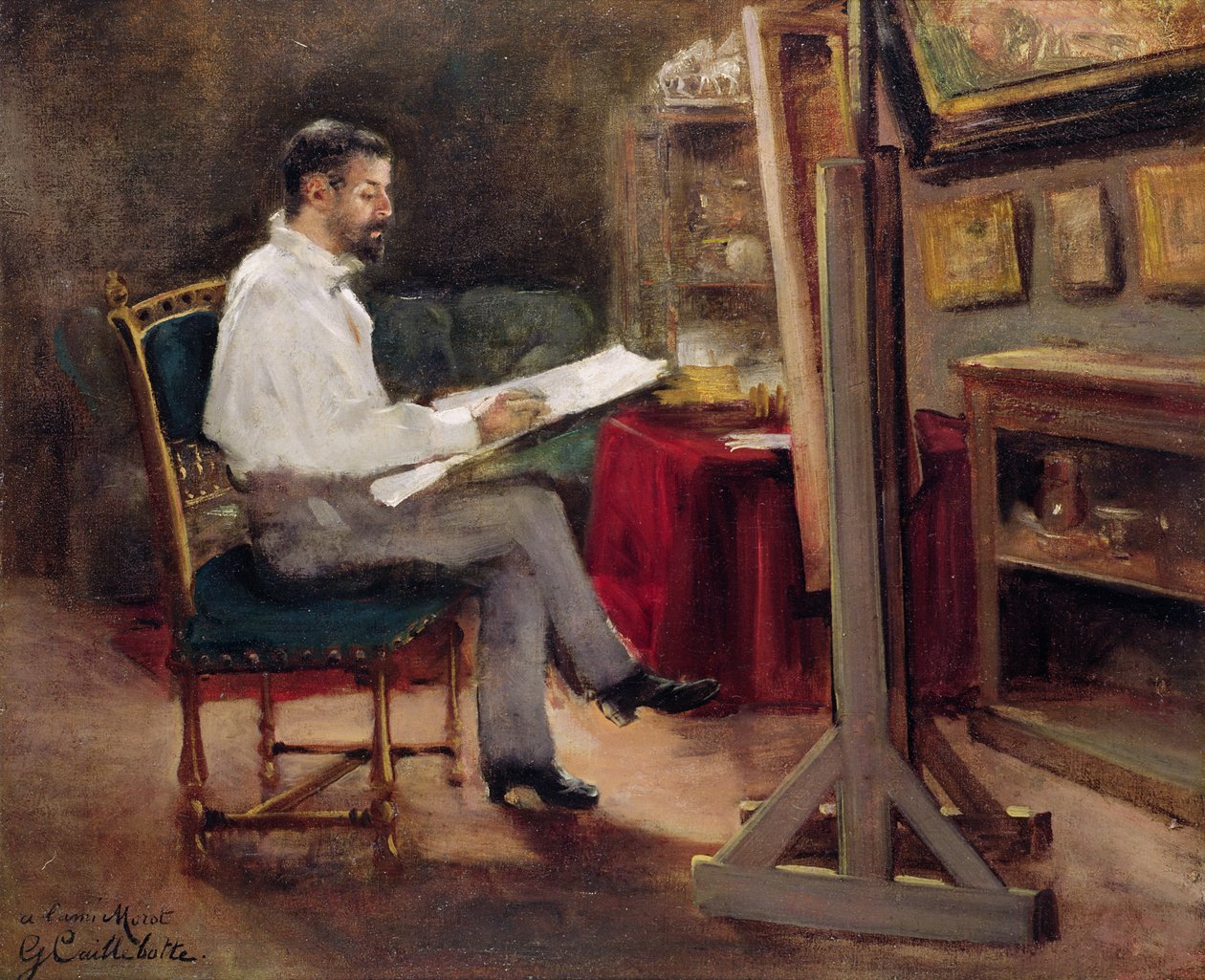 Kunstneren Morot i sit atelier, ca. 1874 af Gustave Caillebotte