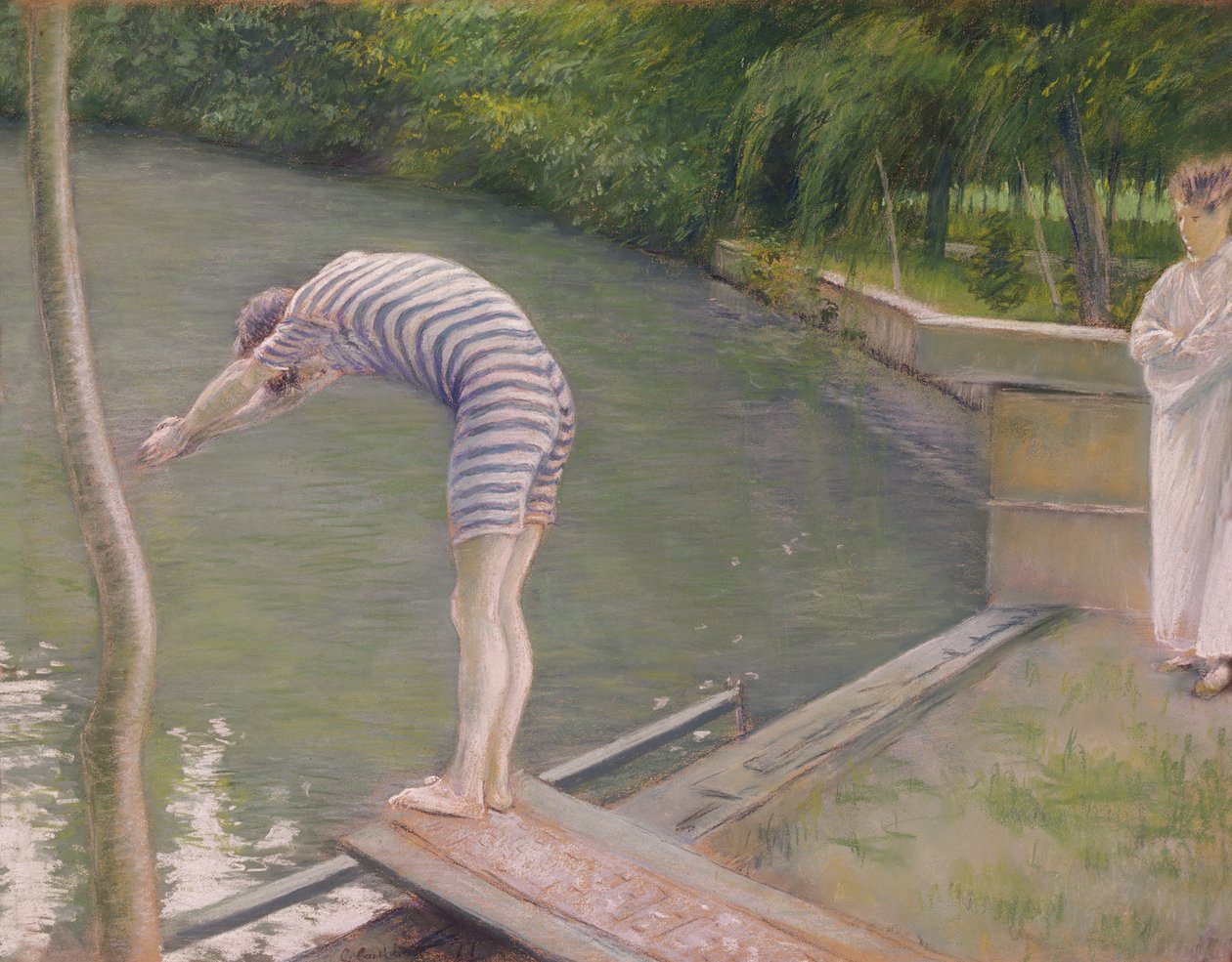 Baderen eller dykkeren, 1877 af Gustave Caillebotte