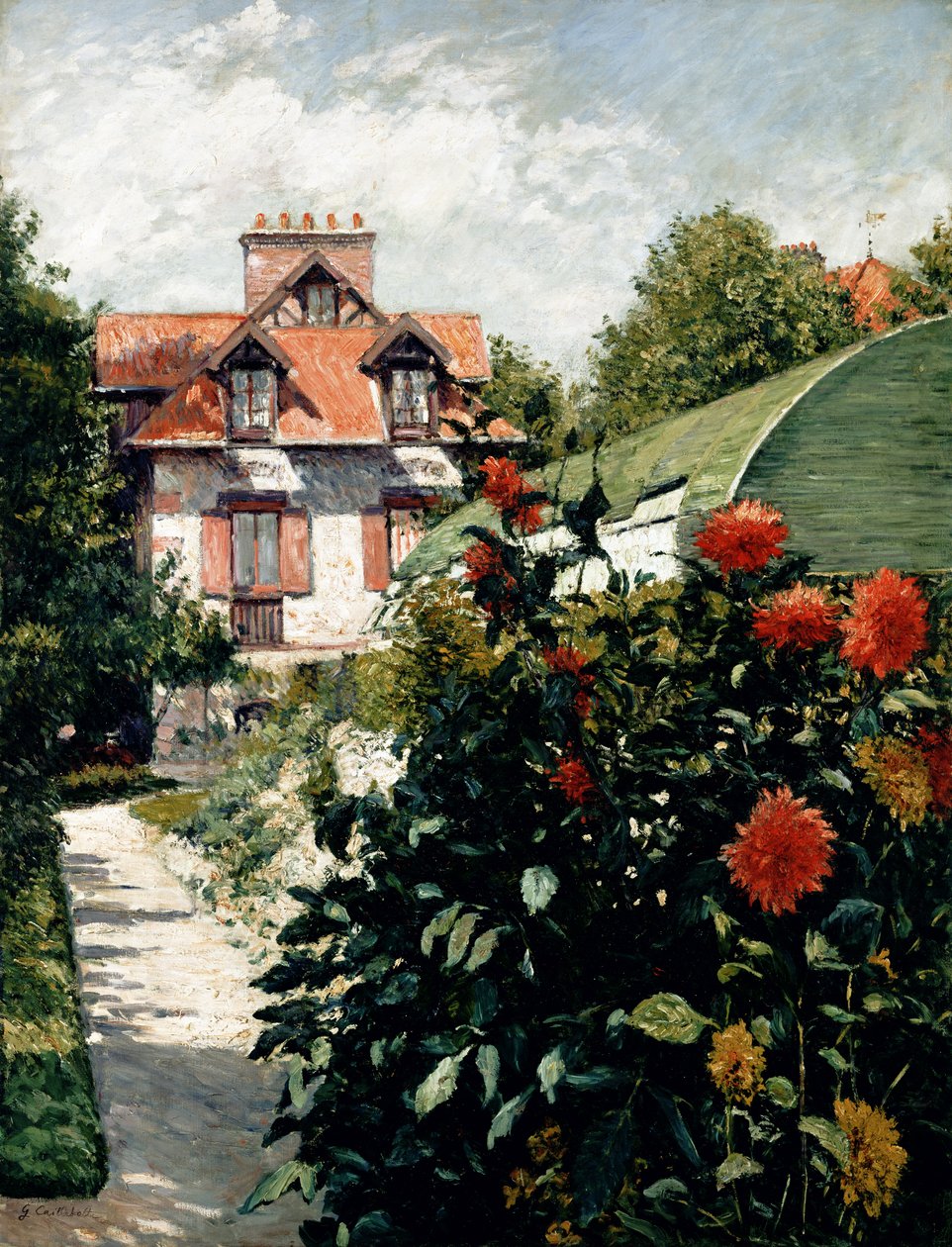 Dahliaerne, haven ved Petit Gennevilliers, 1893 af Gustave Caillebotte