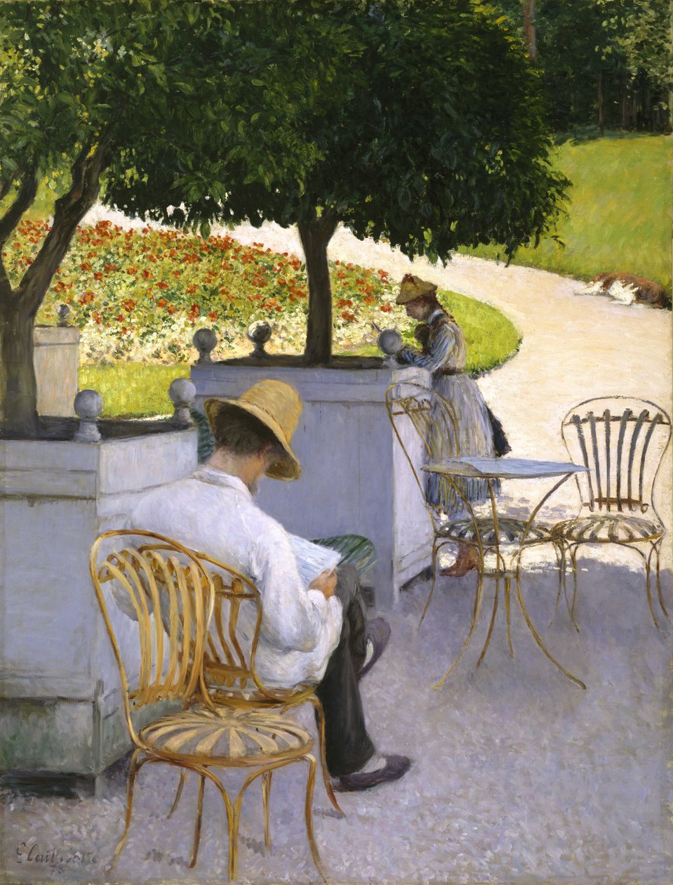 De orange træer af Gustave Caillebotte