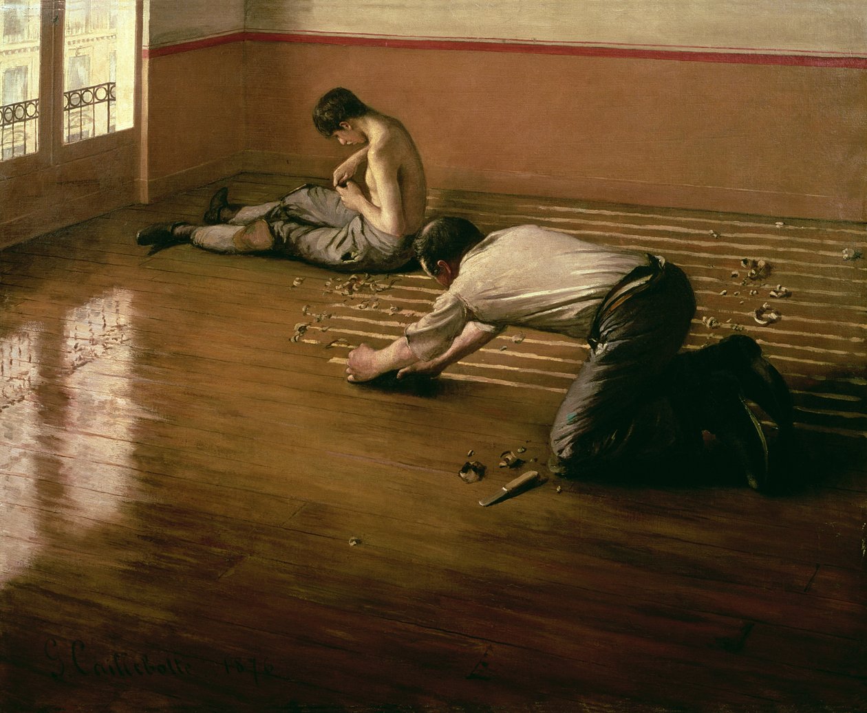 The Parket Høvler, 1876 (lille version) af Gustave Caillebotte