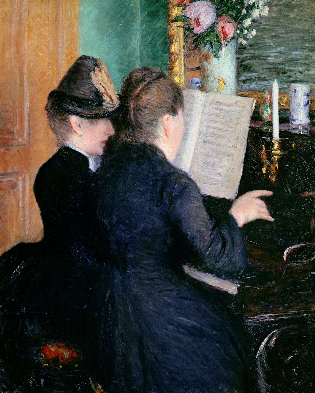 Klaverundervisningen, 1881 af Gustave Caillebotte