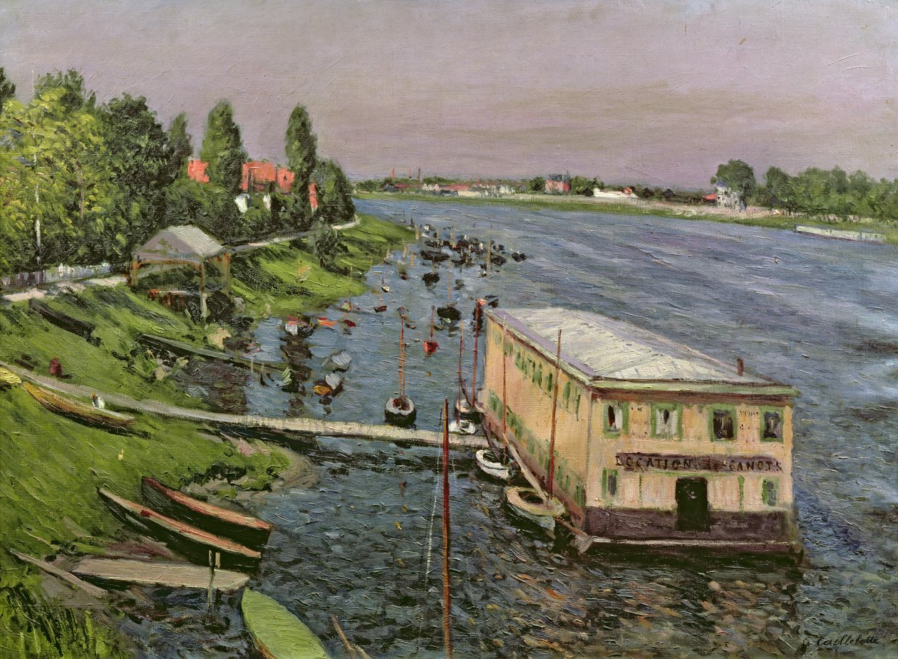 Pontonen i Argenteuil, ca.1886-87 af Gustave Caillebotte