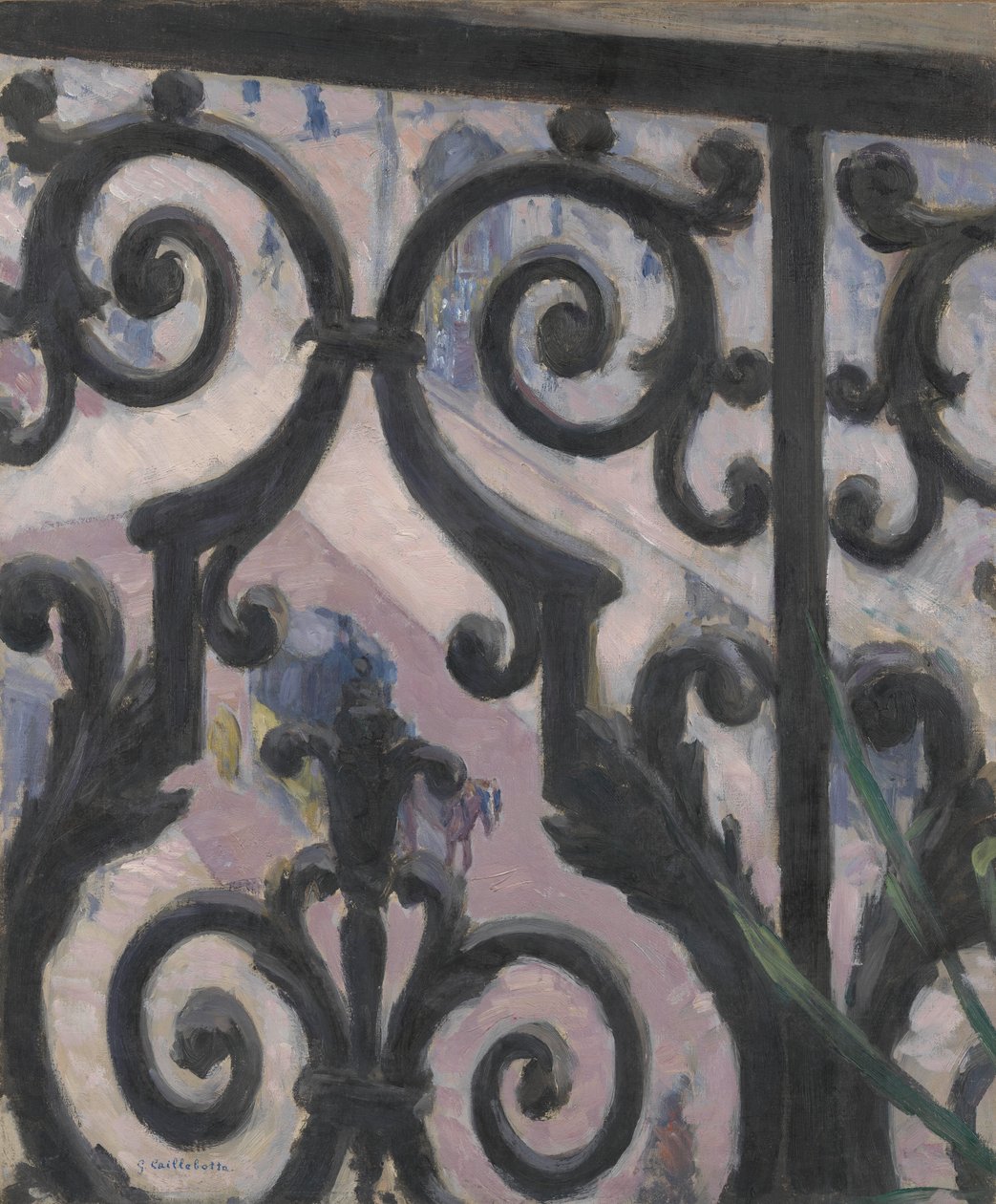 Set set gennem en altan af Gustave Caillebotte