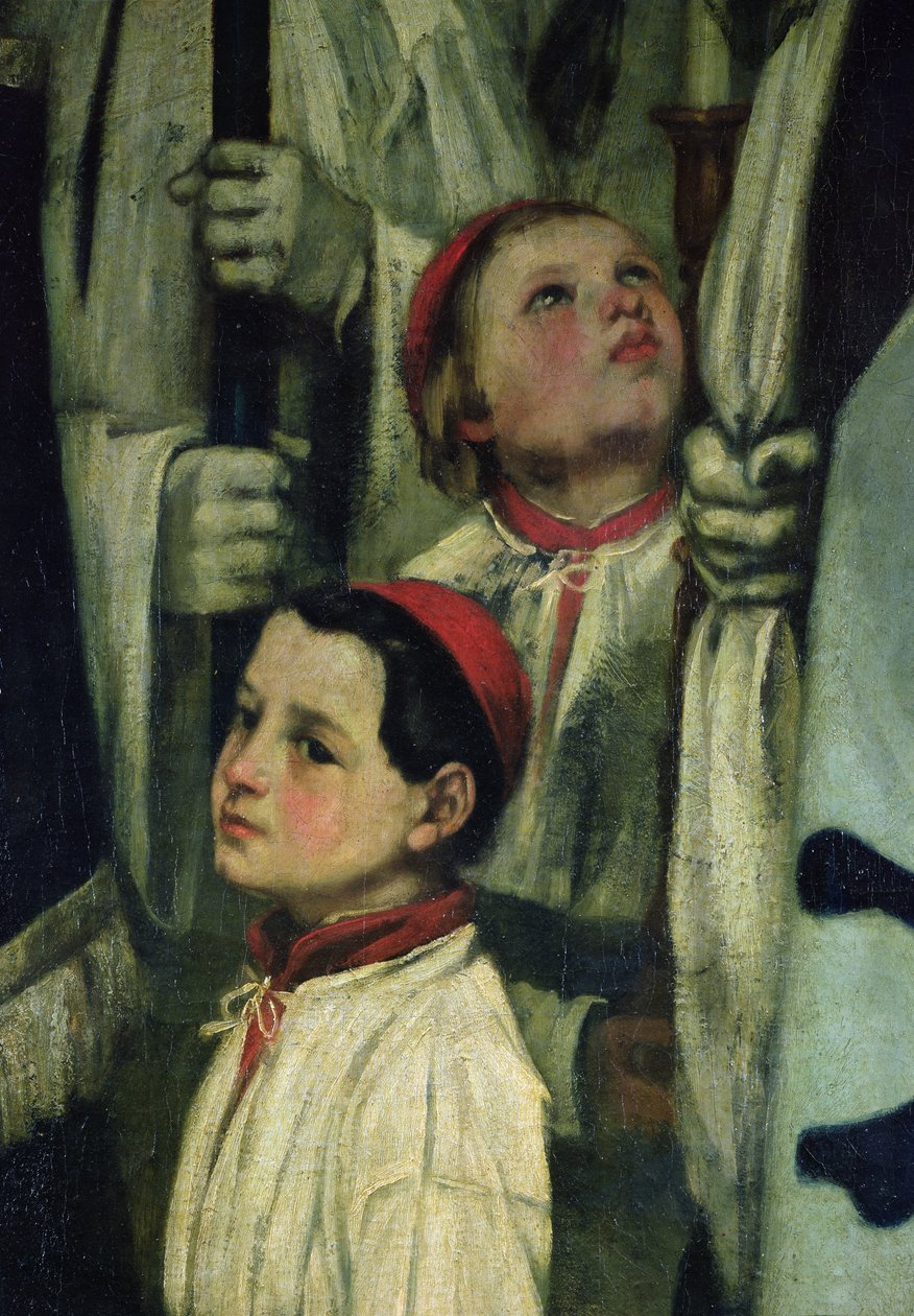 En begravelse i Ornans detalje af en kordreng , 1849-1850 olie på lærred af Gustave Courbet