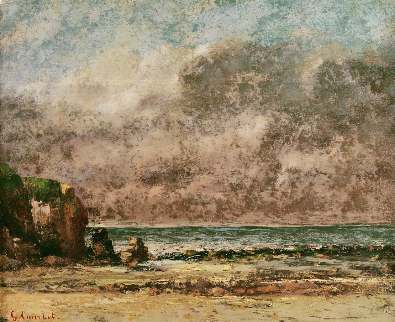 Et roligt havlandskab af Gustave Courbet