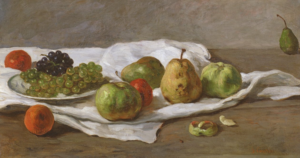 Æbler, pærer og druer af Gustave Courbet