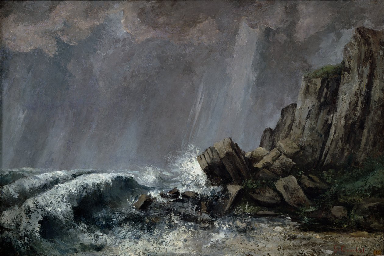 Regnvejr i Etretat af Gustave Courbet