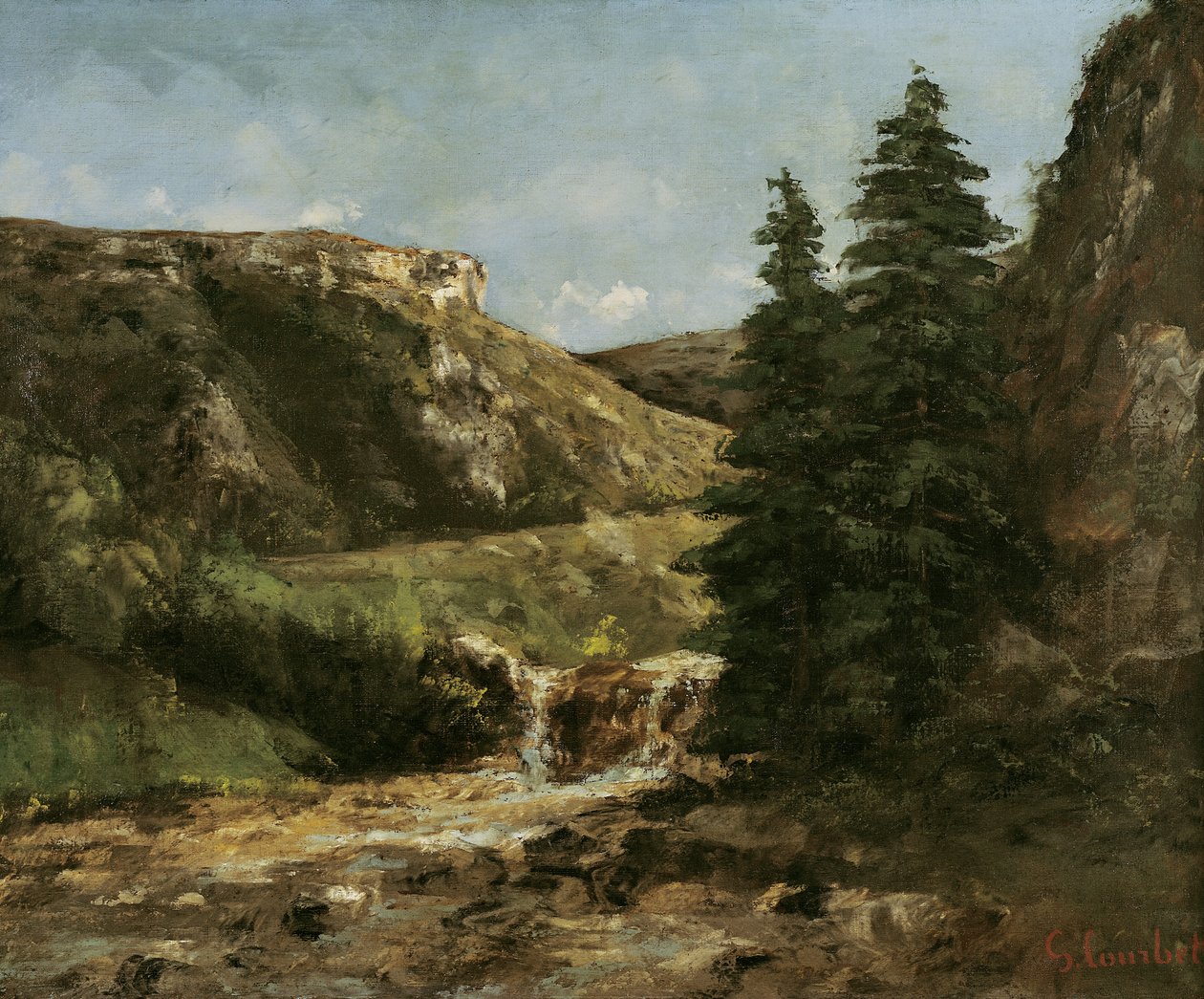 Landskab nær Ornans, ca. 1858 af Gustave Courbet