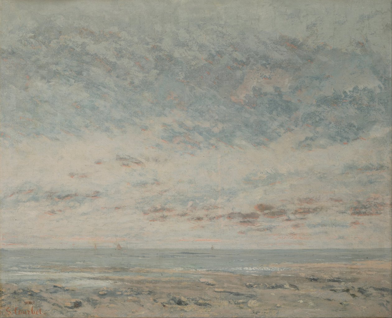Lavvande ved Trouville af Gustave Courbet