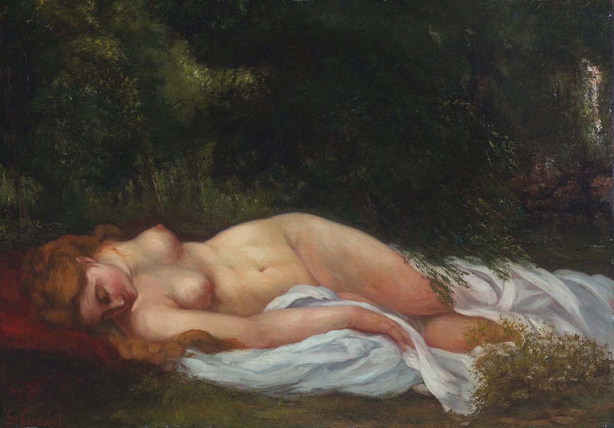 Liggende nøgen af Gustave Courbet