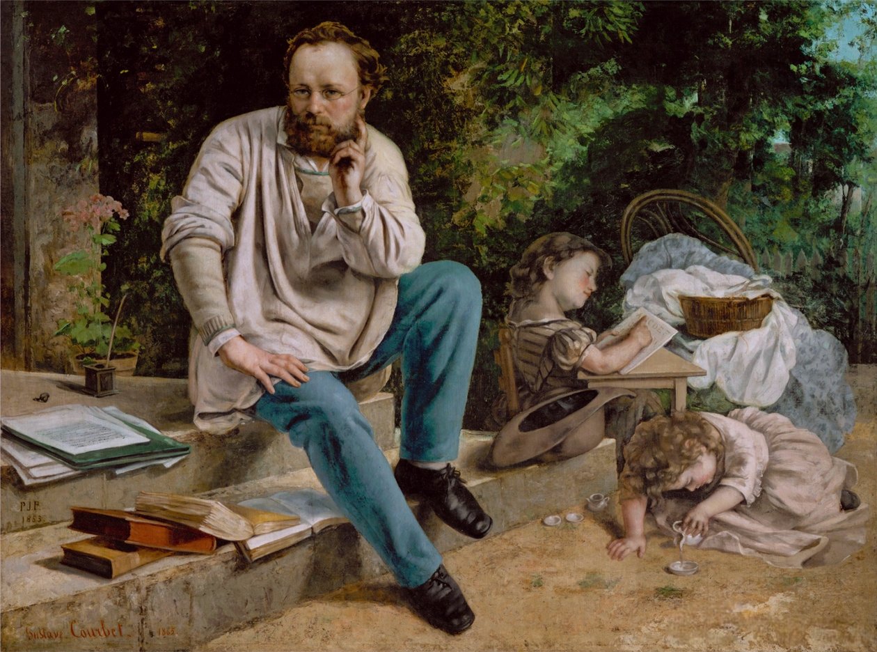 Pierre-Joseph Proudhon og hans børn af Gustave Courbet