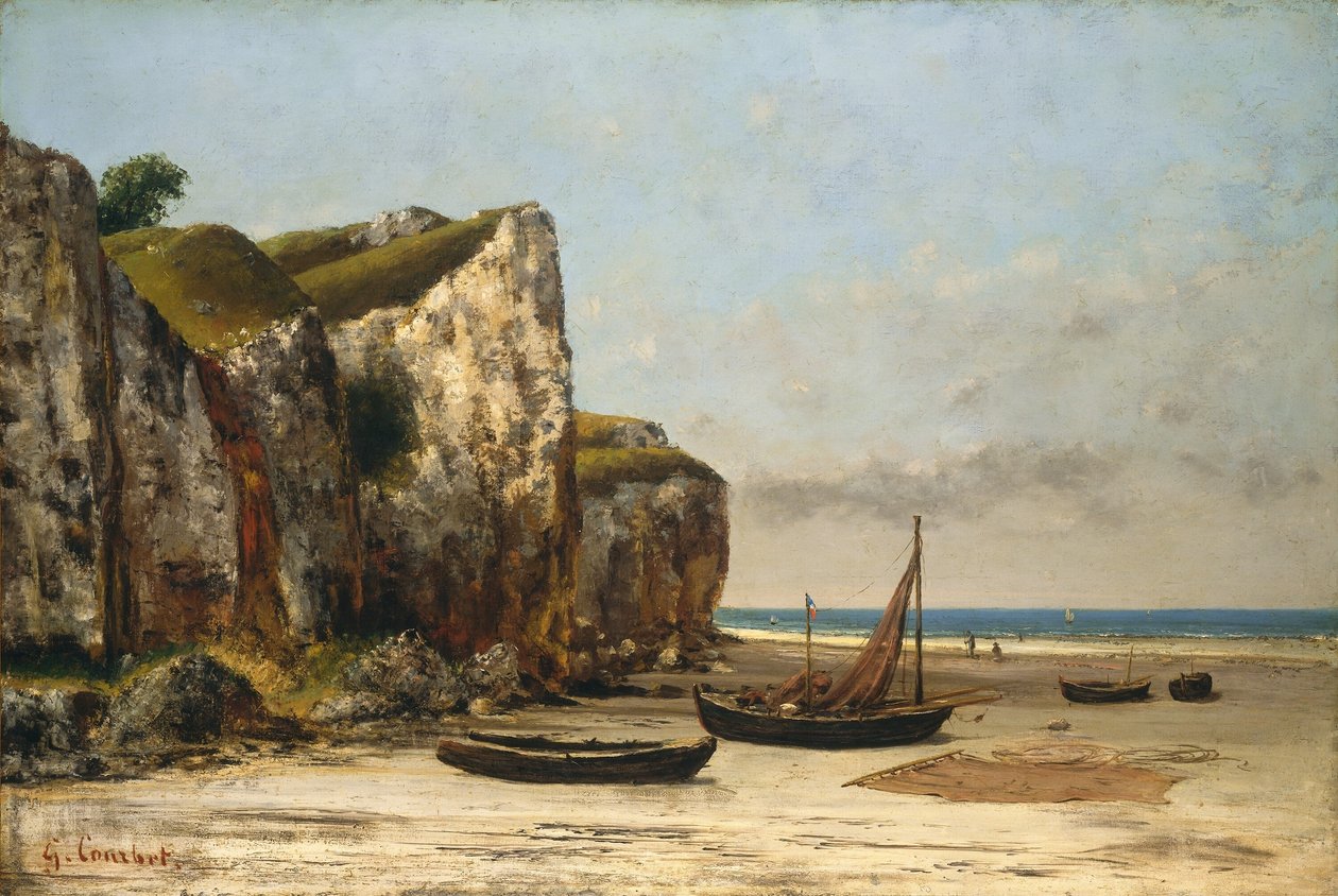 Normandiets strand af Gustave Courbet