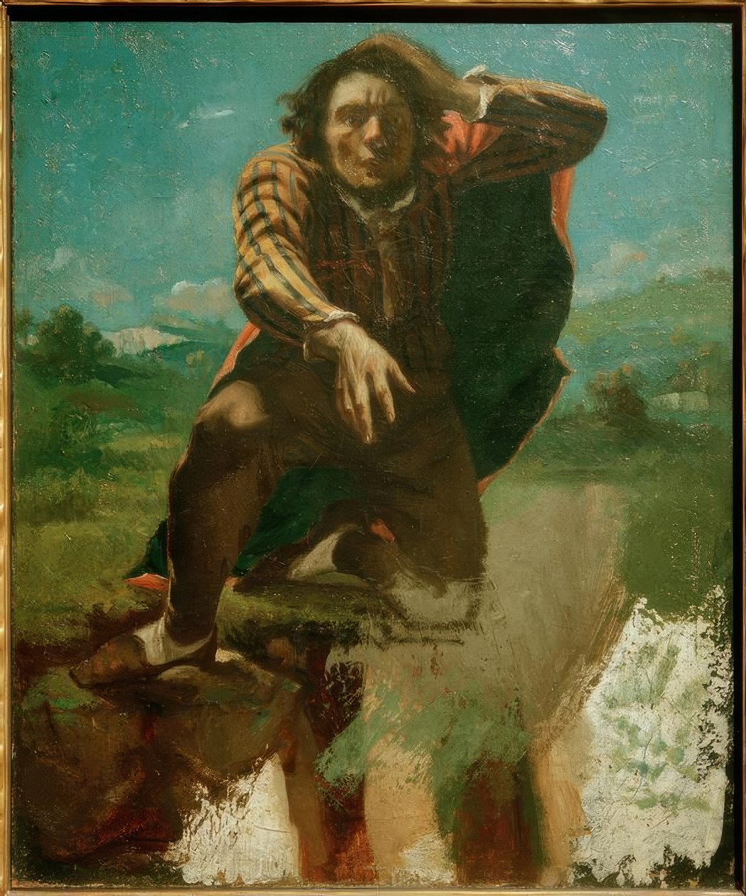 Portræt af kunstneren kendt som Le Fou de Peur af Gustave Courbet