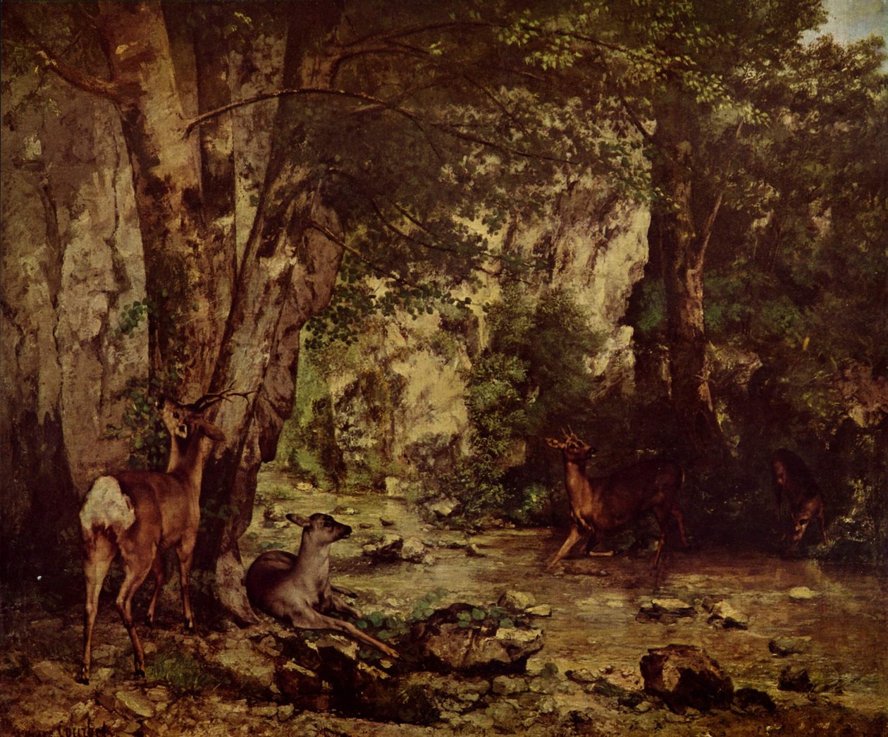 Roebuck i skoven af Gustave Courbet