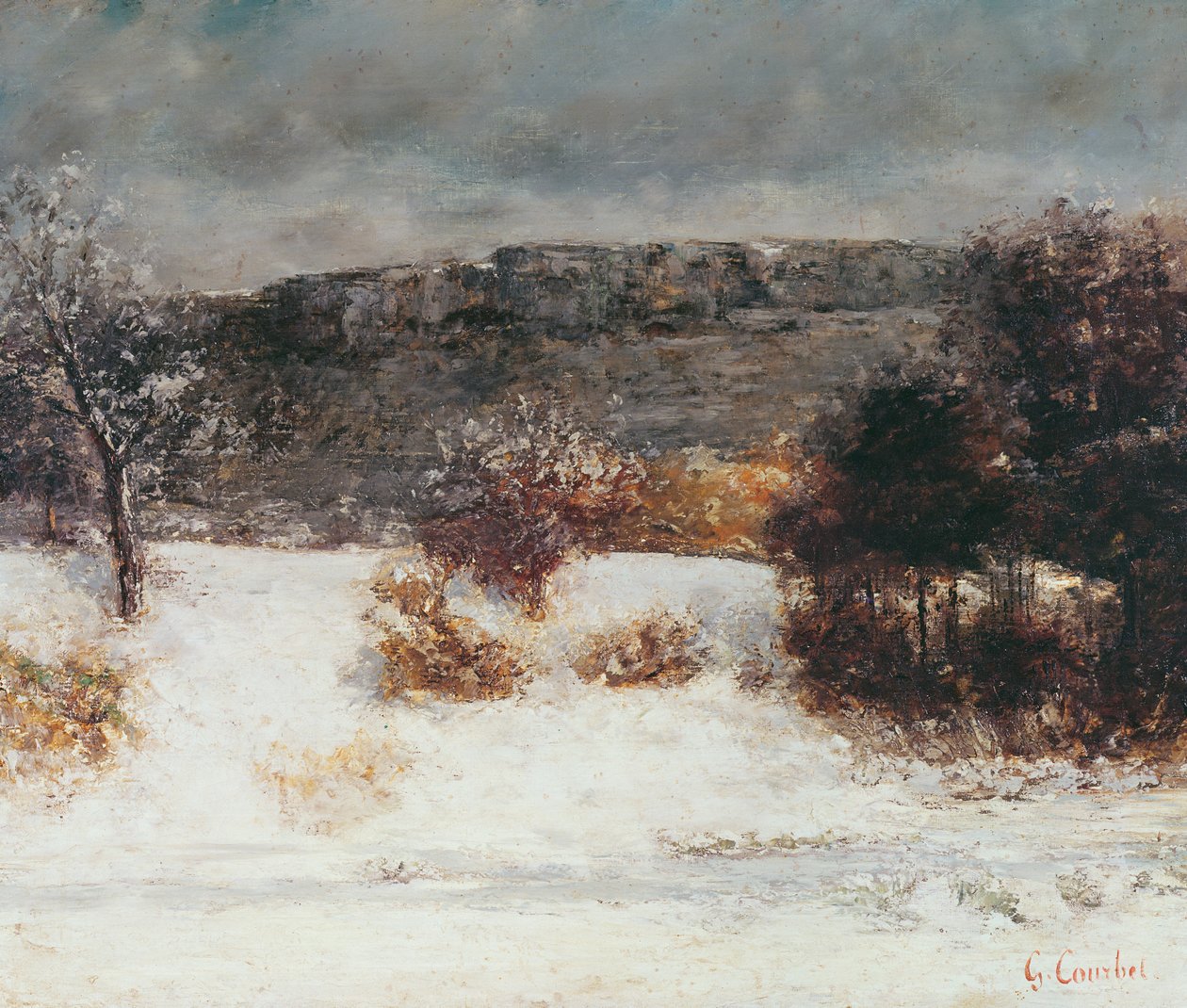 Snelandskab (Loue Valley), ca. 1876 af Gustave Courbet