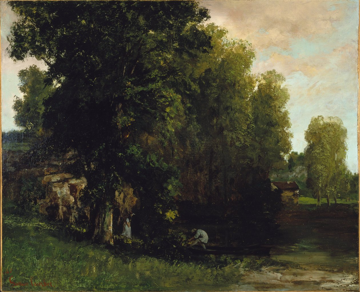 Kanten af poolen (Au Bord de lEtang) af Gustave Courbet