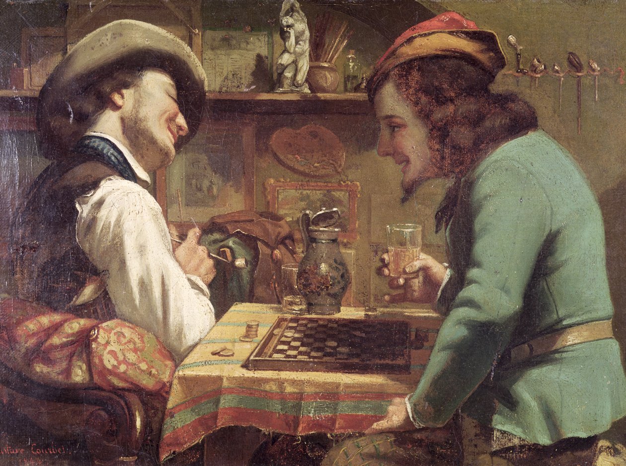 Draughts Game, 1844 af Gustave Courbet