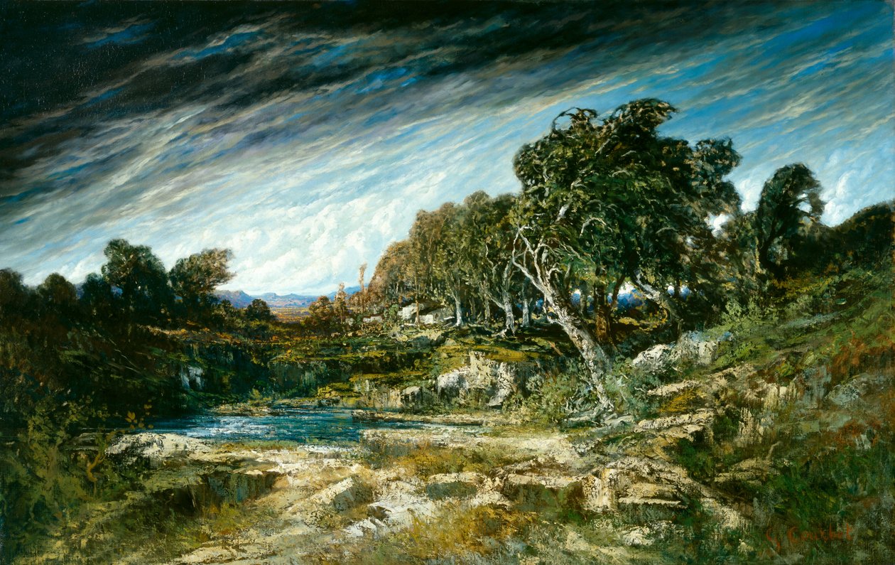 Vindstødet, ca. 1865 af Gustave Courbet