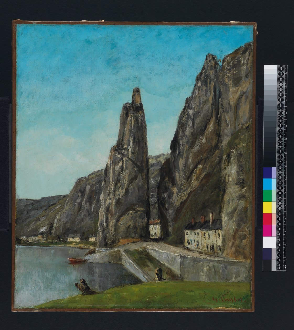Klippen ved Bayard, Dinant, Belgien, ca. 1856 af Gustave Courbet