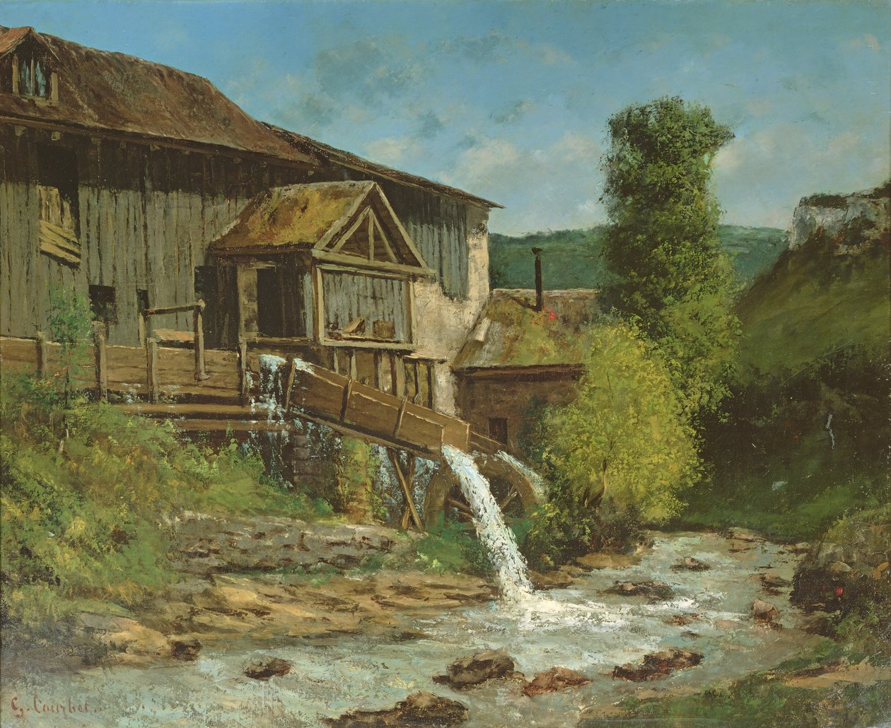 Savværket ved floden Gauffre af Gustave Courbet