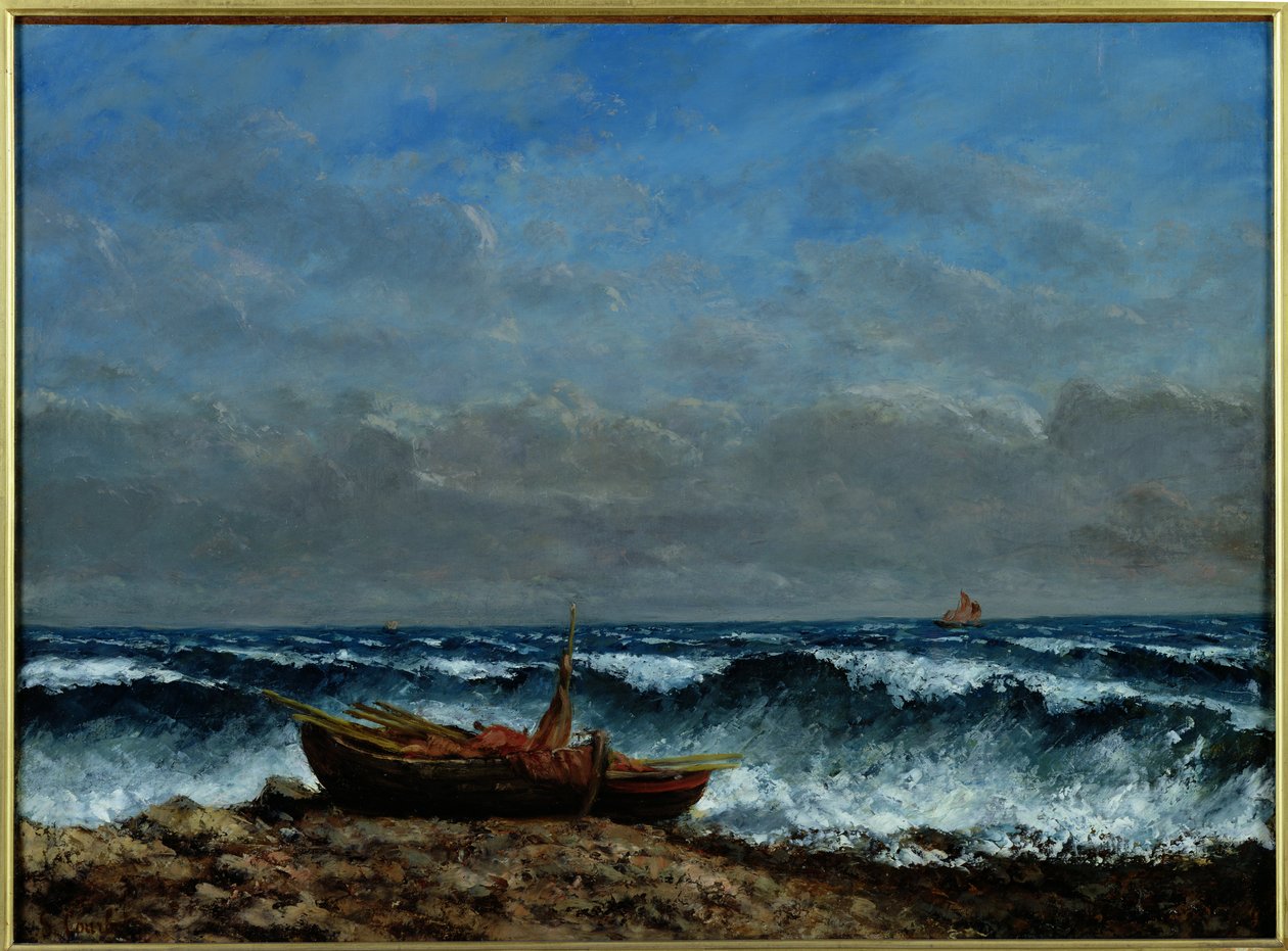 Det stormfulde hav eller bølgen af Gustave Courbet