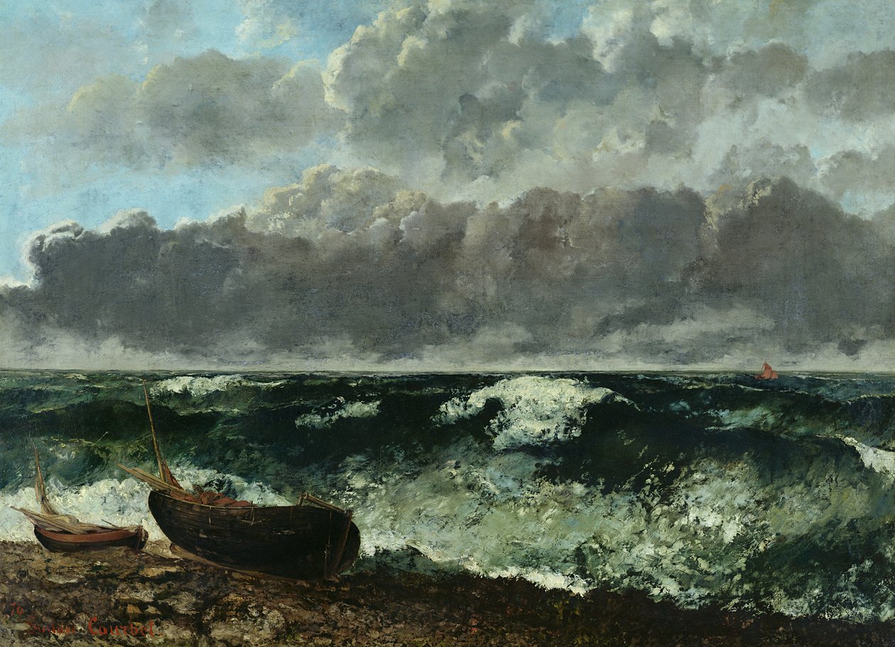Det stormfulde hav eller bølgen, 1870 af Gustave Courbet