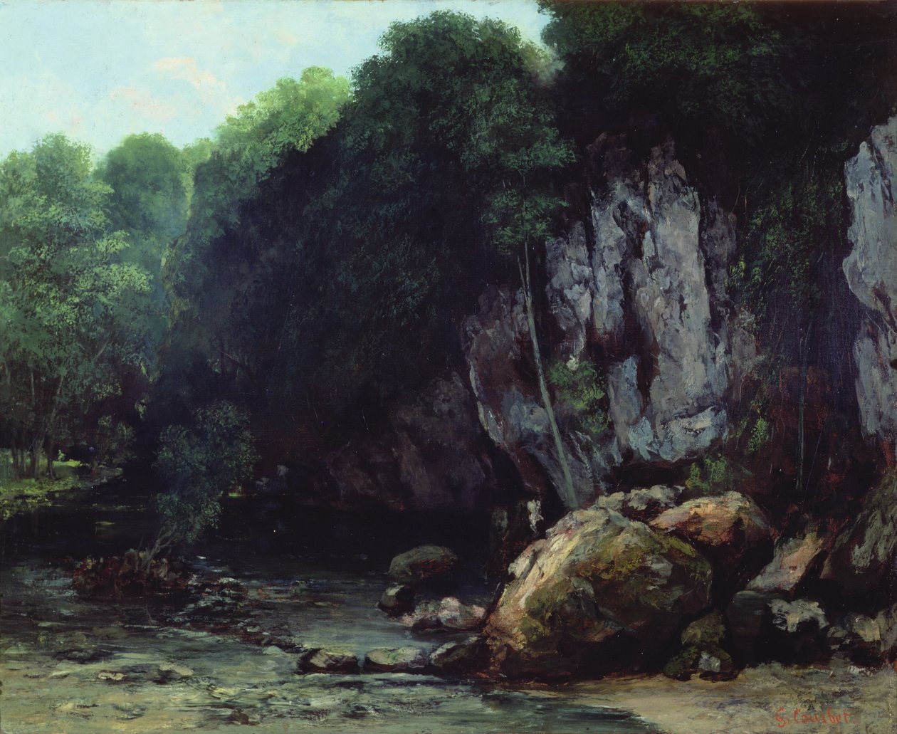 Strømmen fra den sorte hule af Gustave Courbet